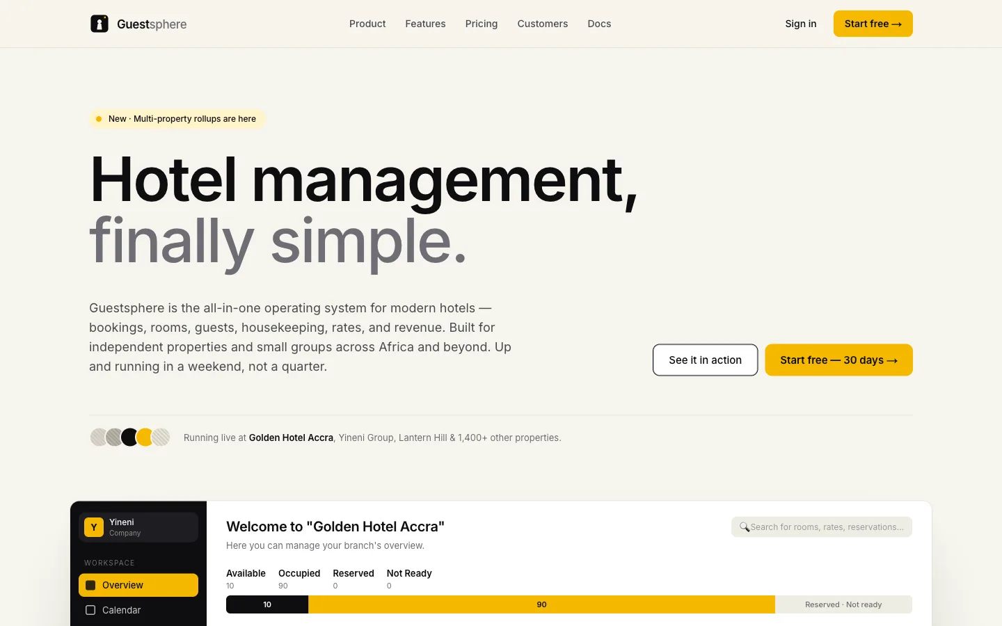 Guestsphere homepage